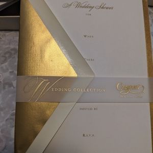 Wedding Shower Invitations -Caspari of Paris Gold Leaf- 20 invitations